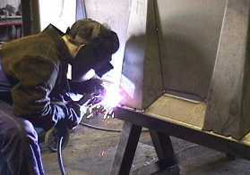 Welding in progress.